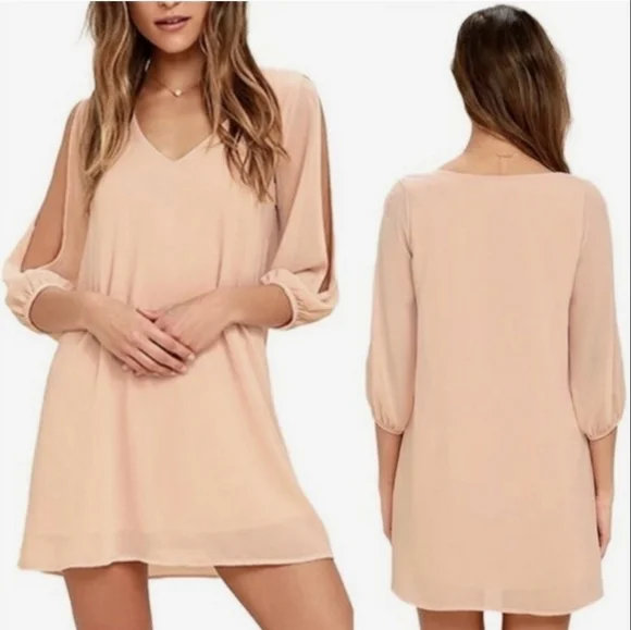 Lulu's Shifting Dears Blush Pink Shift Dress Size XS - Picture 15 of 15